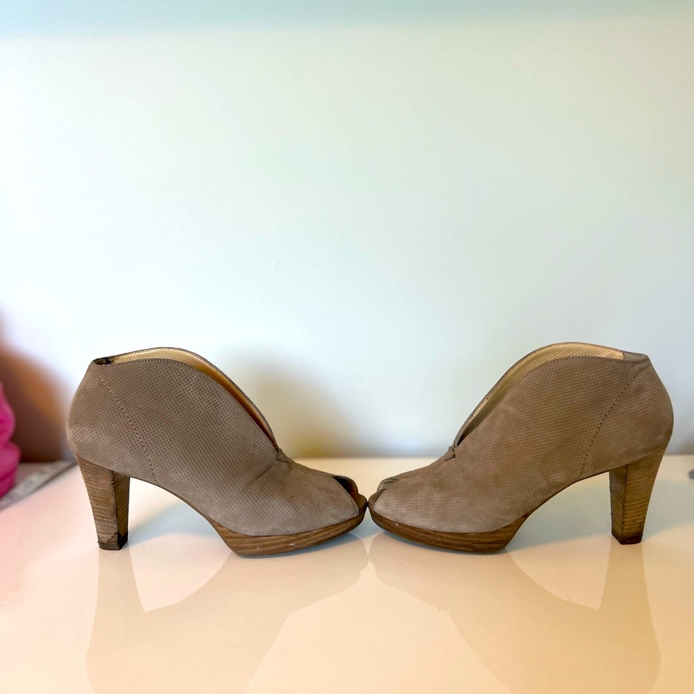 Paul Green München - Grey Suede Heeled Boots – Size 4.5 (Paul Green Sizing)